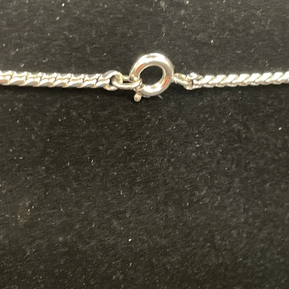 Sterling Silver 925 And Marcasite Necklace B&K 15